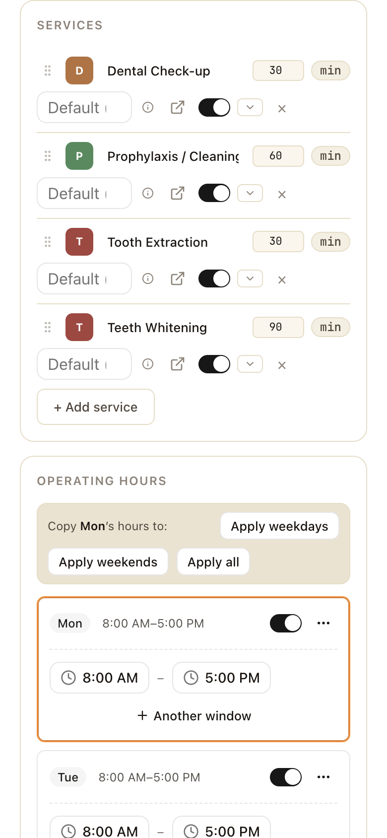 Your menu, your prices.